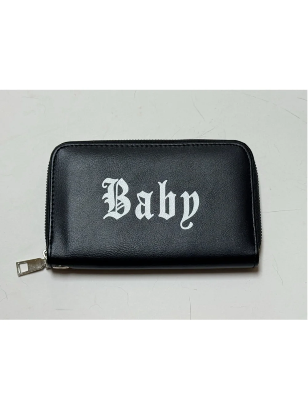 Unbranded Women’s Black and White Baby Graphic Zip-Around Wallet